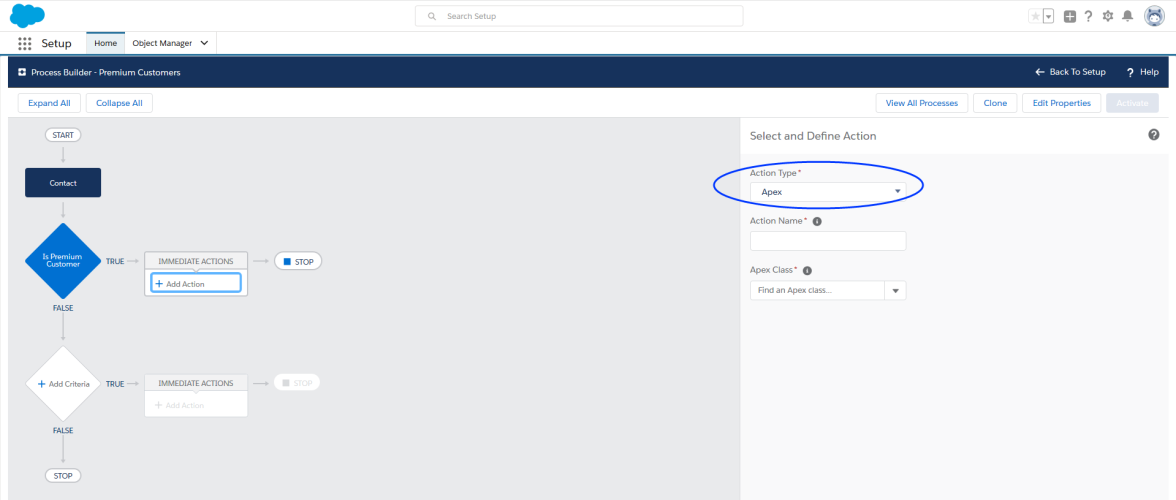Image: Apex action type