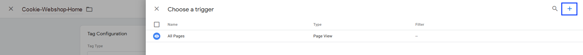 Image: Adding a trigger