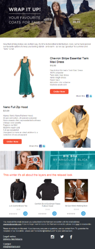 Image: Desktop version of a mailing