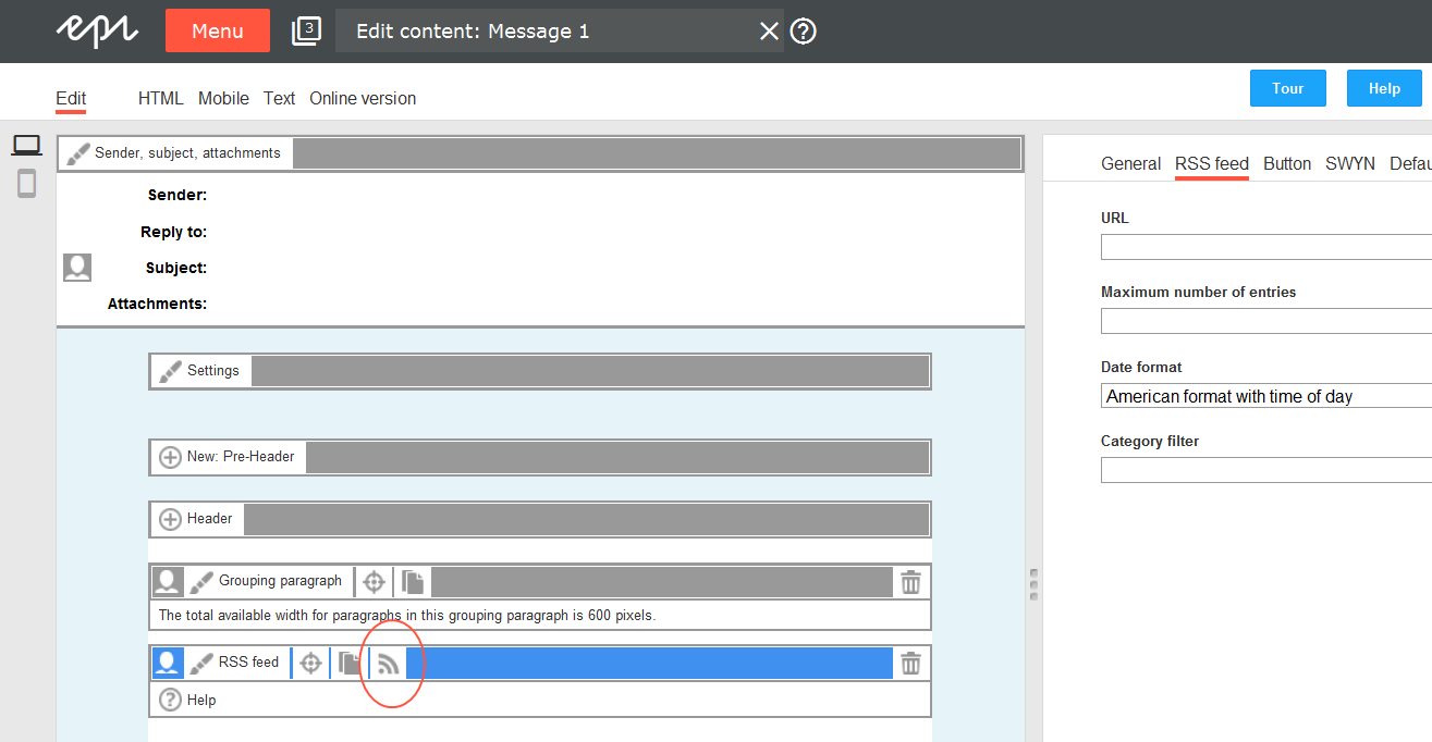 Image: Retrieve RSS feed