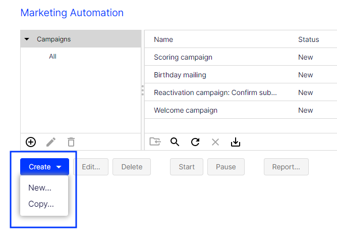 Image: Creating a campaign