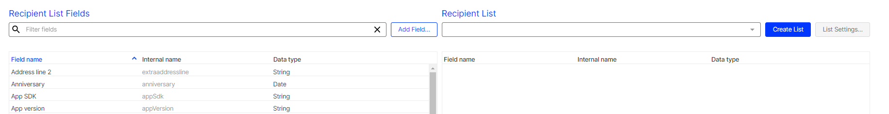 Image: Create a recipient list