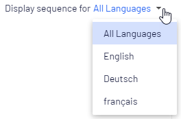Display sequence for language drop-down