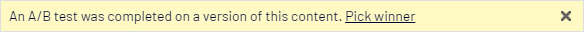 Pick winner notification bar