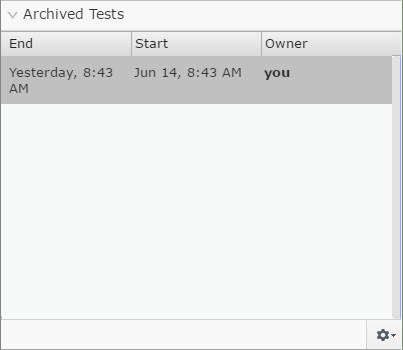 Archived Tests gadget