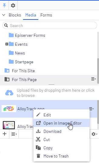 Image: open media in Image editor