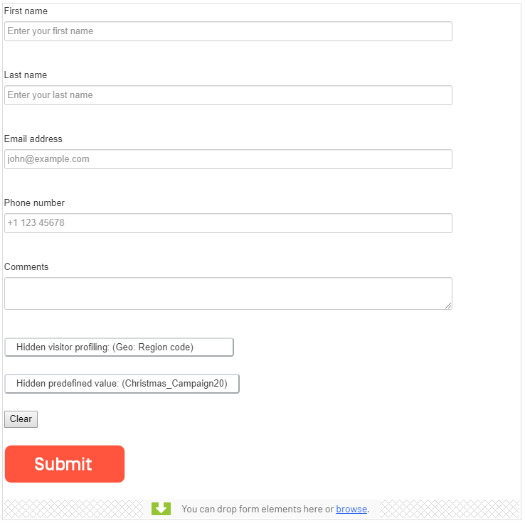 Form container after editing