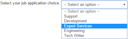 Selection element in form