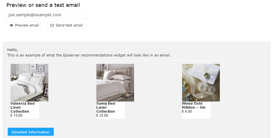 Image: Preview of email
