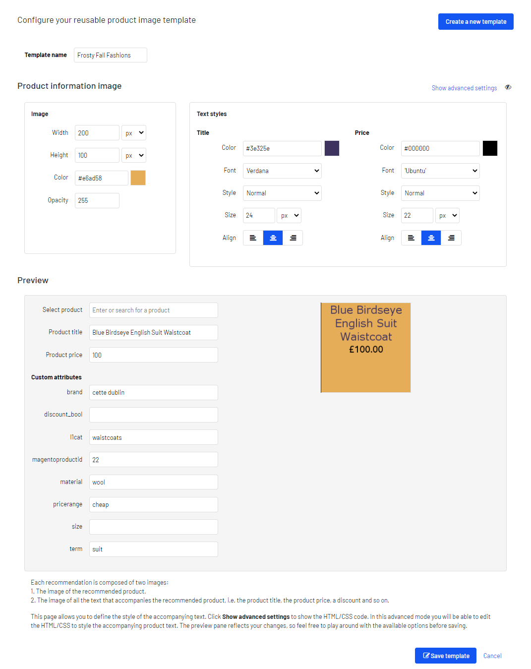 Image: Reusable product information