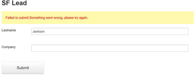 Displayed custom message