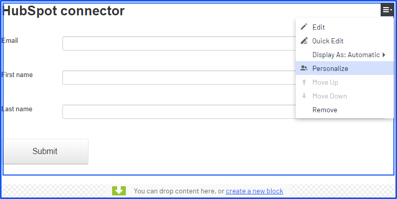 Personalize HubSpot form
