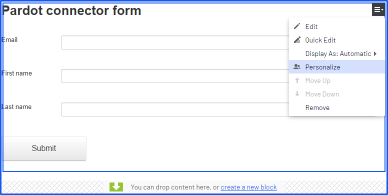Personalize Pardot contact