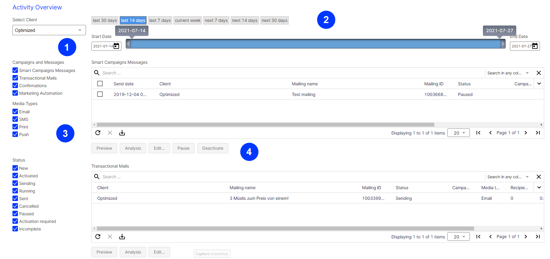 Image: Activity overview layout