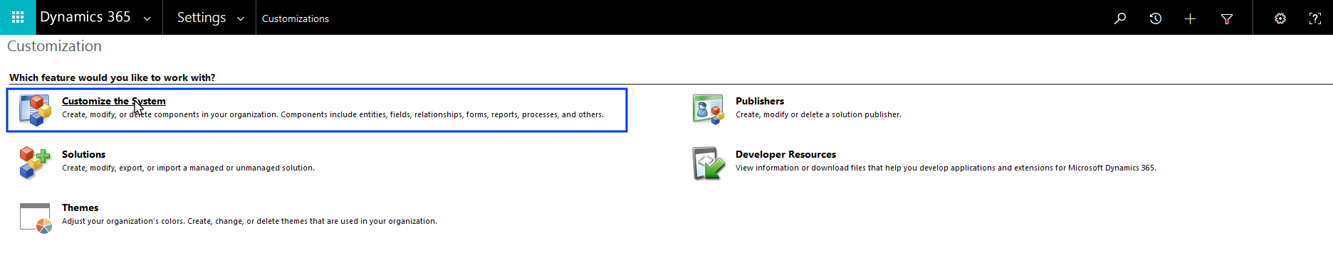 Image: Customize the System