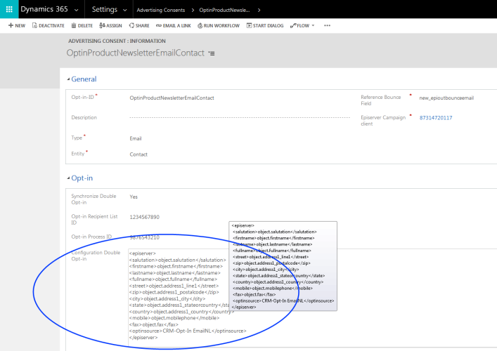 Image: Field Konfiguration DOI