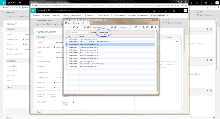 Image: Select Mailing