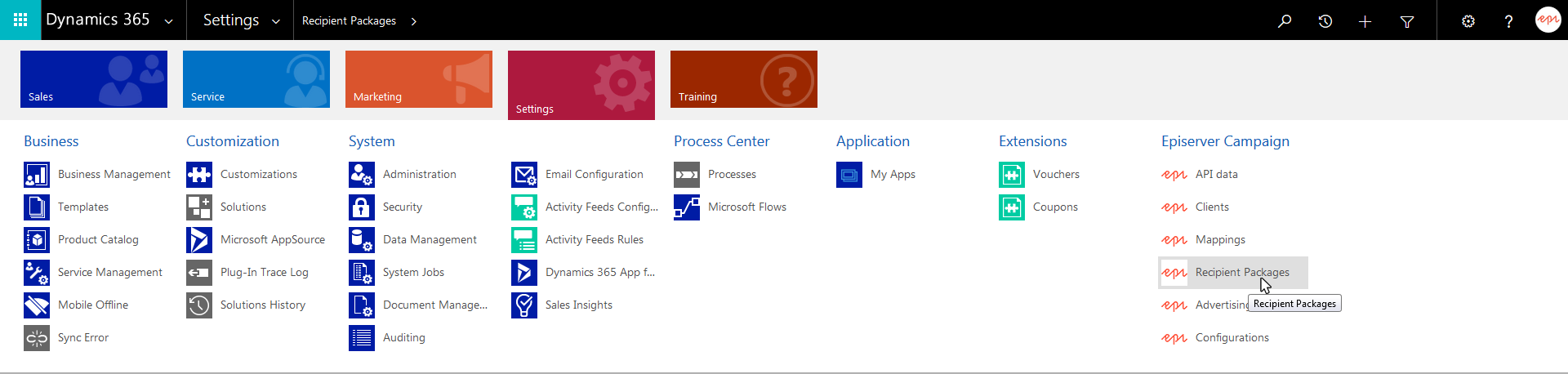 Image: Open settings