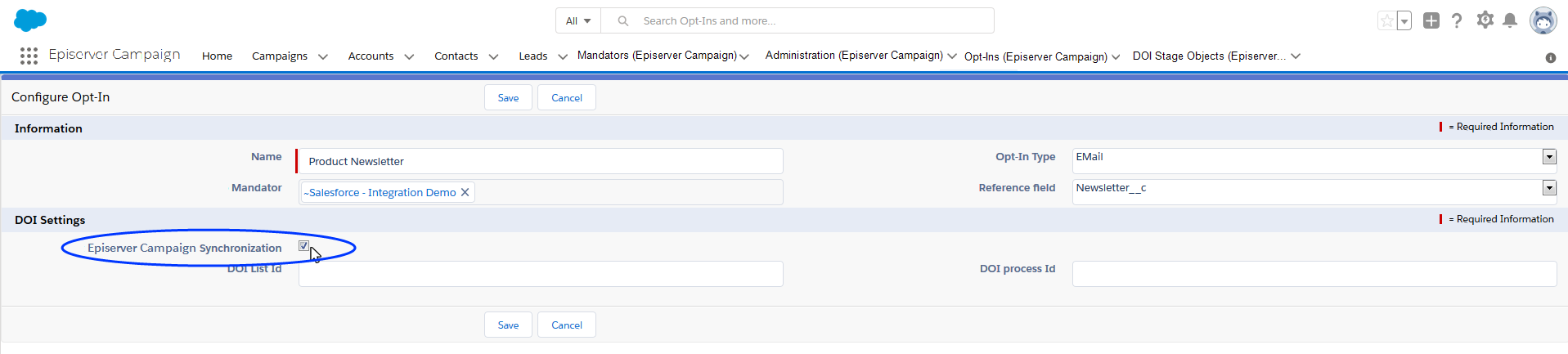 Image: Synchronization with Episerver Campaign