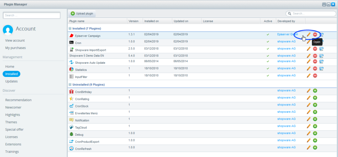 Image: Open Shopware integration