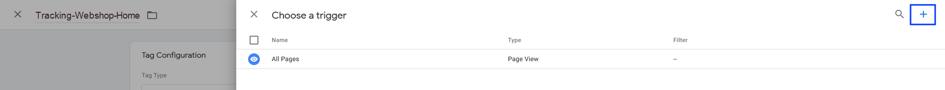Image: Adding a trigger