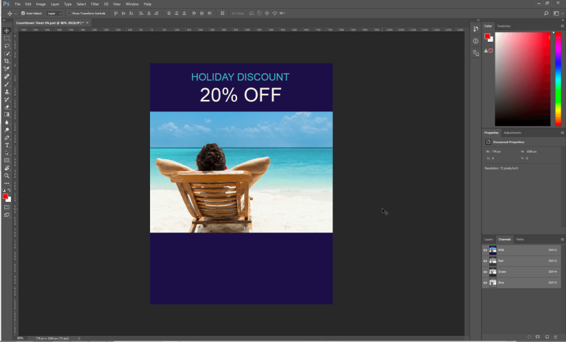 Image: Create the area for the countdown timer