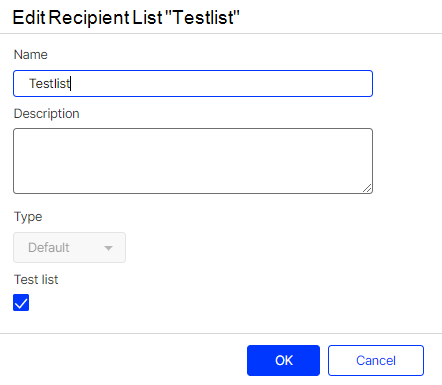 Image: Configuring the recipient list
