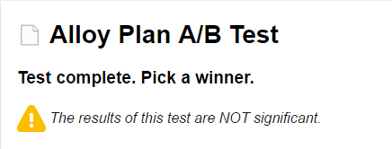 Test results not significant