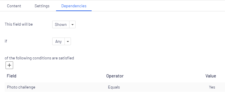 Condition on File Upload element