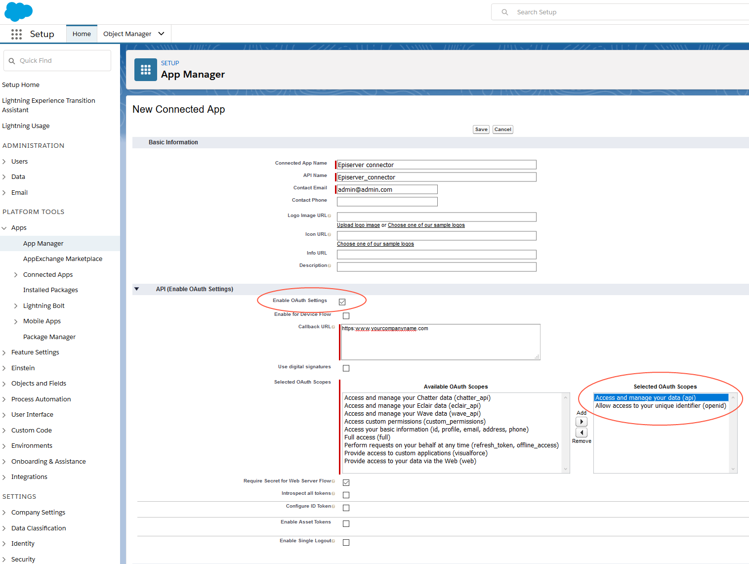 Salesforce portal configuration