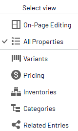 Image: Select view item list