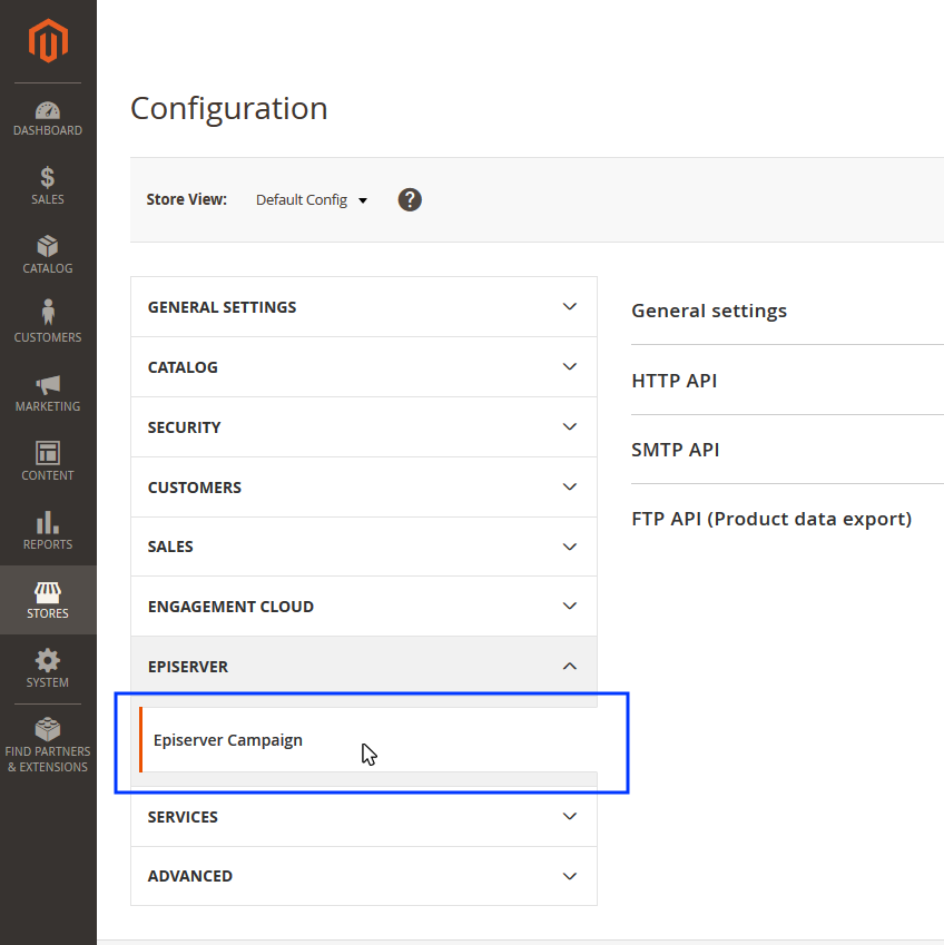 Image: Select Episerver> Episerver Campaign