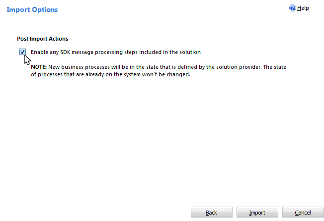 Image: Enable SDK message