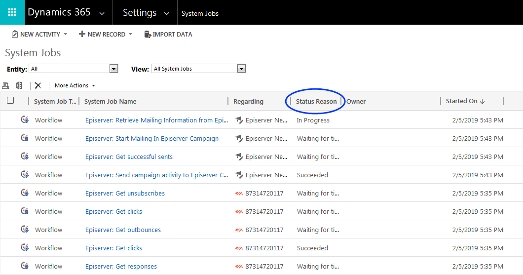 Image: Workflow status