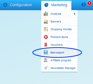 Image: Item export menu item