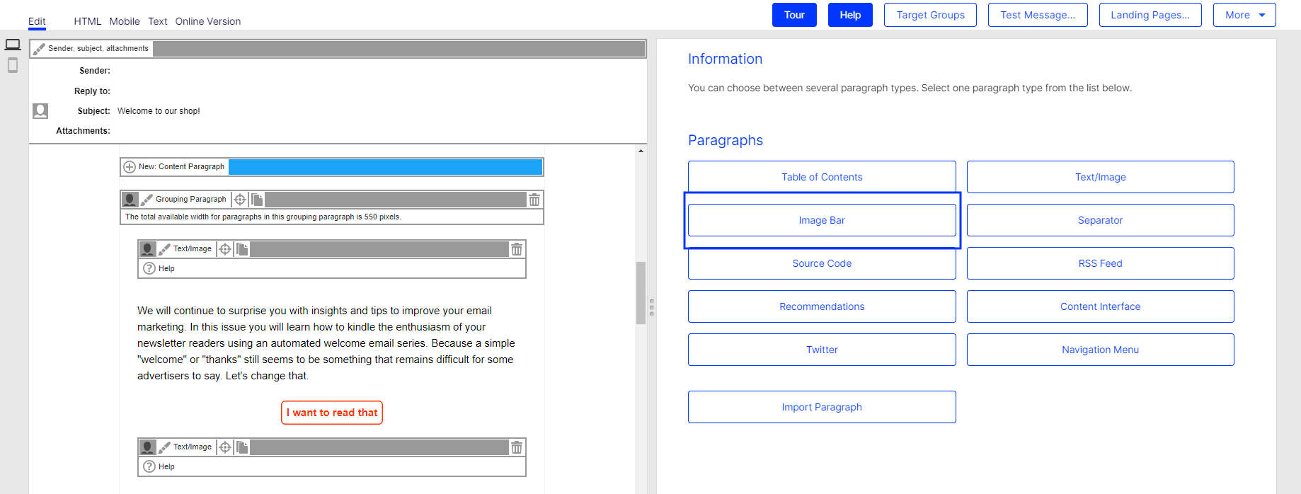 Image: Select Image bar