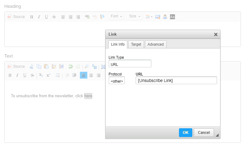 Image: Specify link type