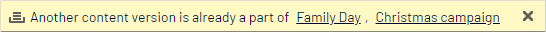 Notification with links to other projects