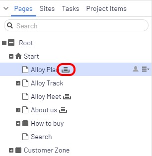 Image: Project icon in page tree