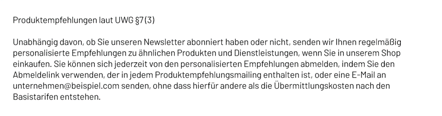 Bild: Beispieltext Kundenbeziehung für Datenschutzseite