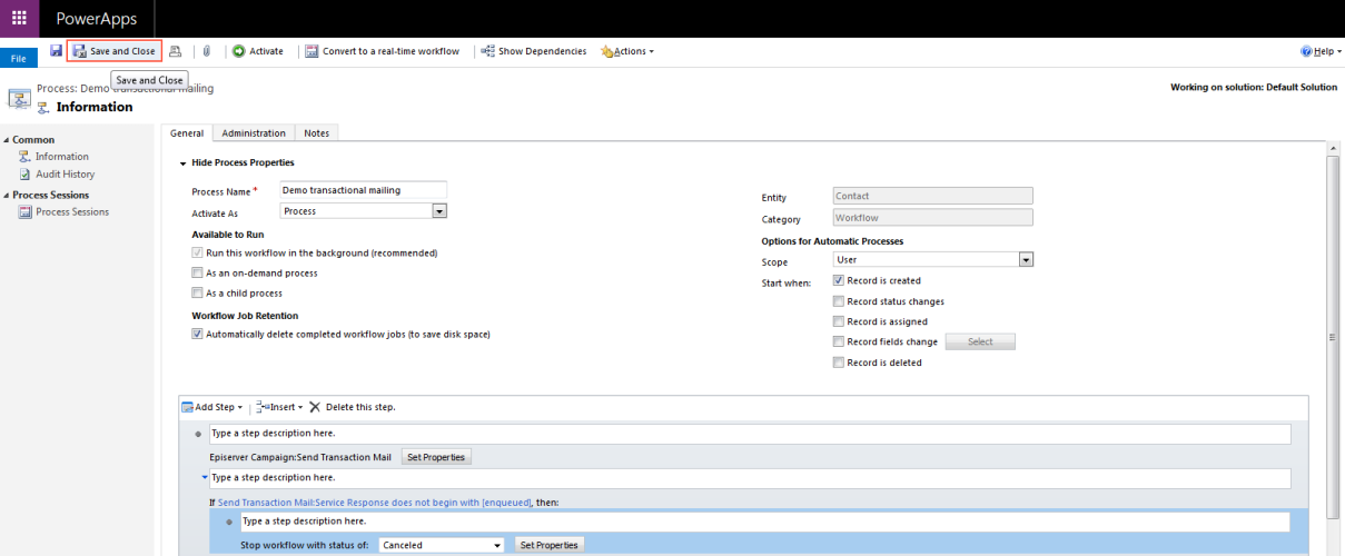 Bild: Speichern und Schließen