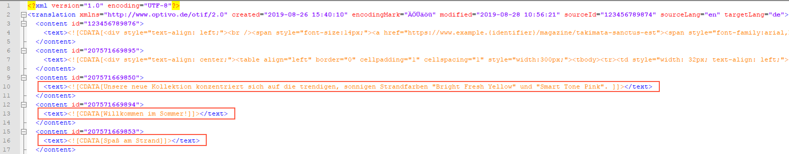 Bild: Übersetzte XML-Übersetzungsdatei