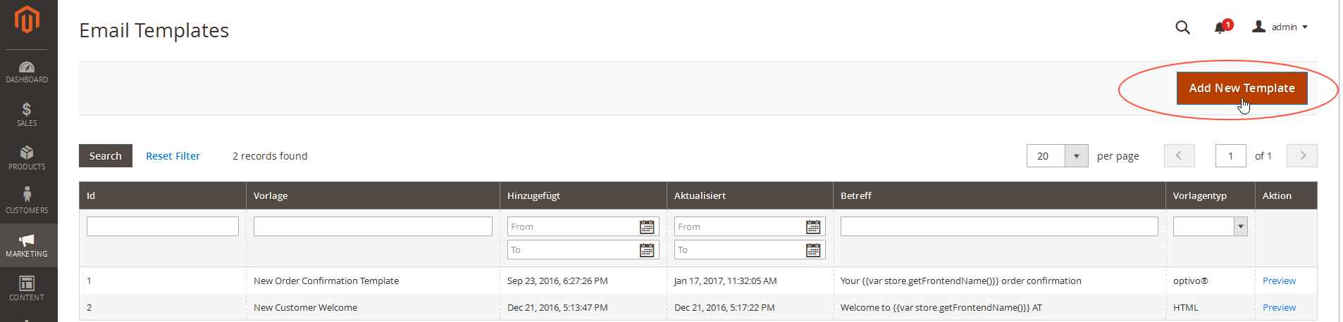 Bild: Vorlagenbetreff