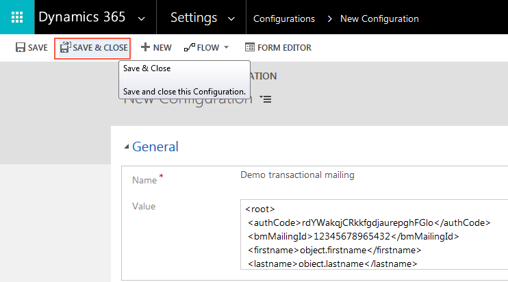 Bild: Speichern und Schließen