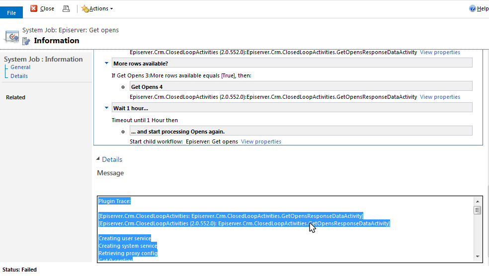 Bild: Trace-Details des Workflows