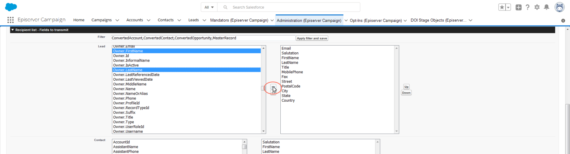 Bild: Datenfelder hinzufügen