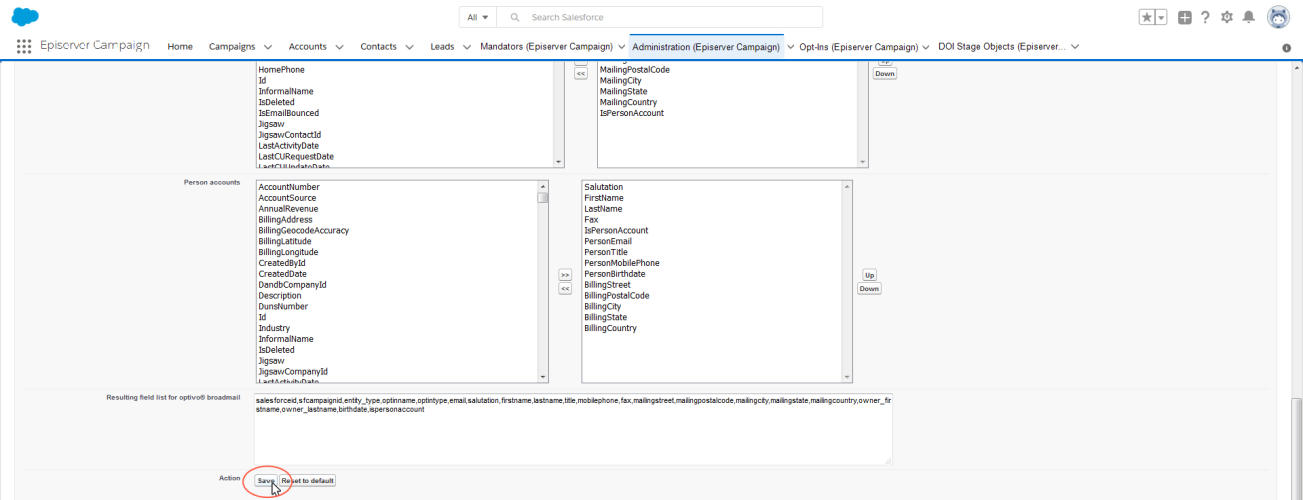 Bild: Einstellungen speichern