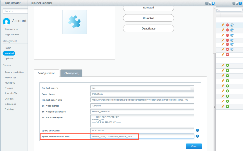 Bild: Autorisierungs-Code
