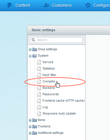 Bild: Cronjobs auswählen