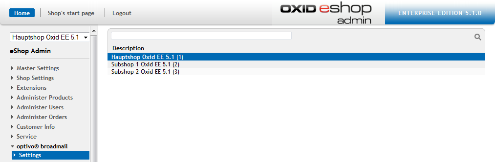 Bild: OXID&nbsp;Einstellungen